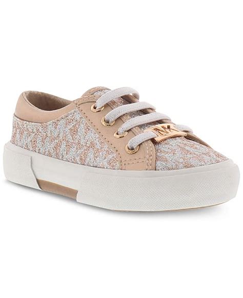 michael kors girls ima knit lace sneakers gold kids 2|MICHAEL Michael Kors Logo Girls' Ima Rebel Lace Up Sneakers .